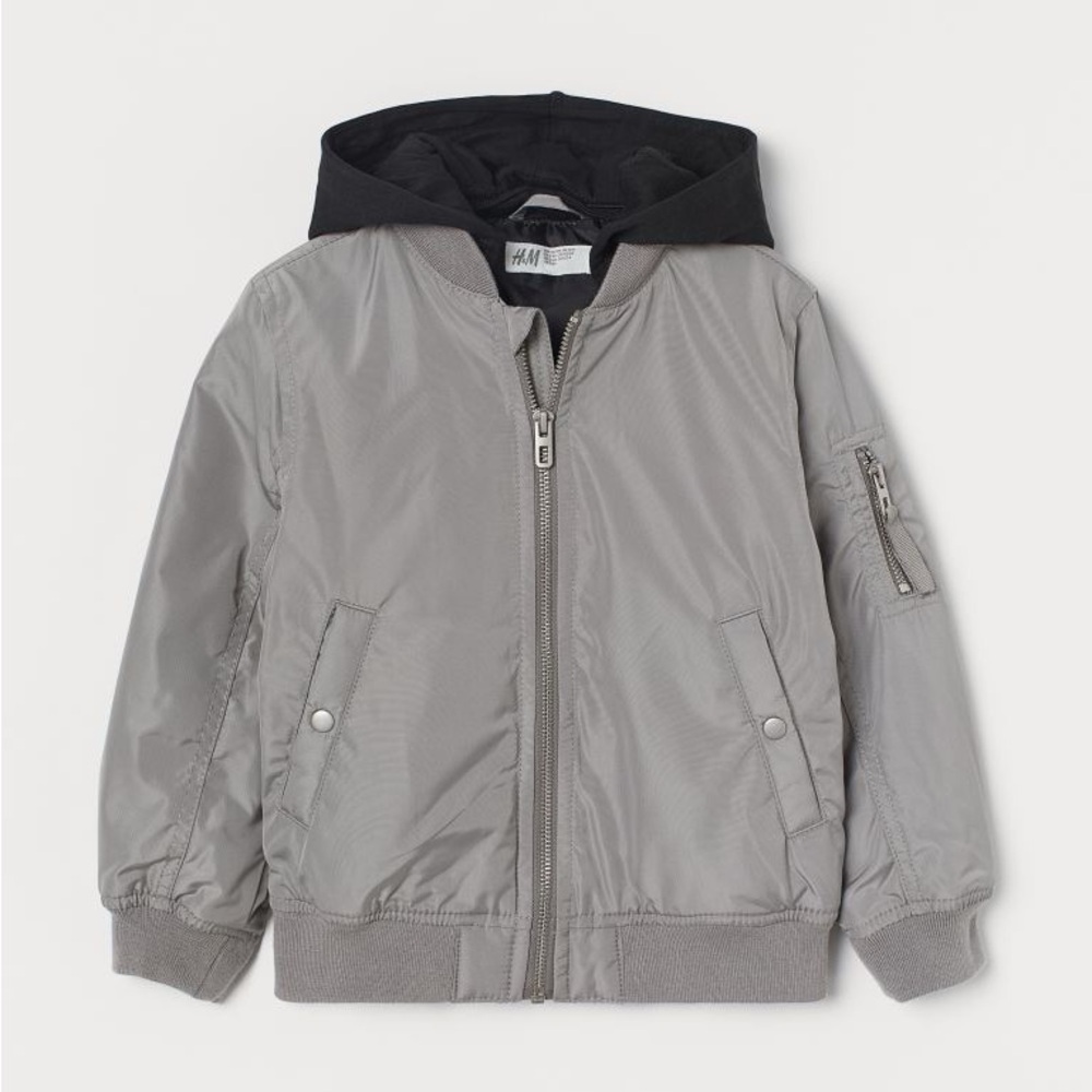 H&M kids hooded bomber jacket size 3/4T